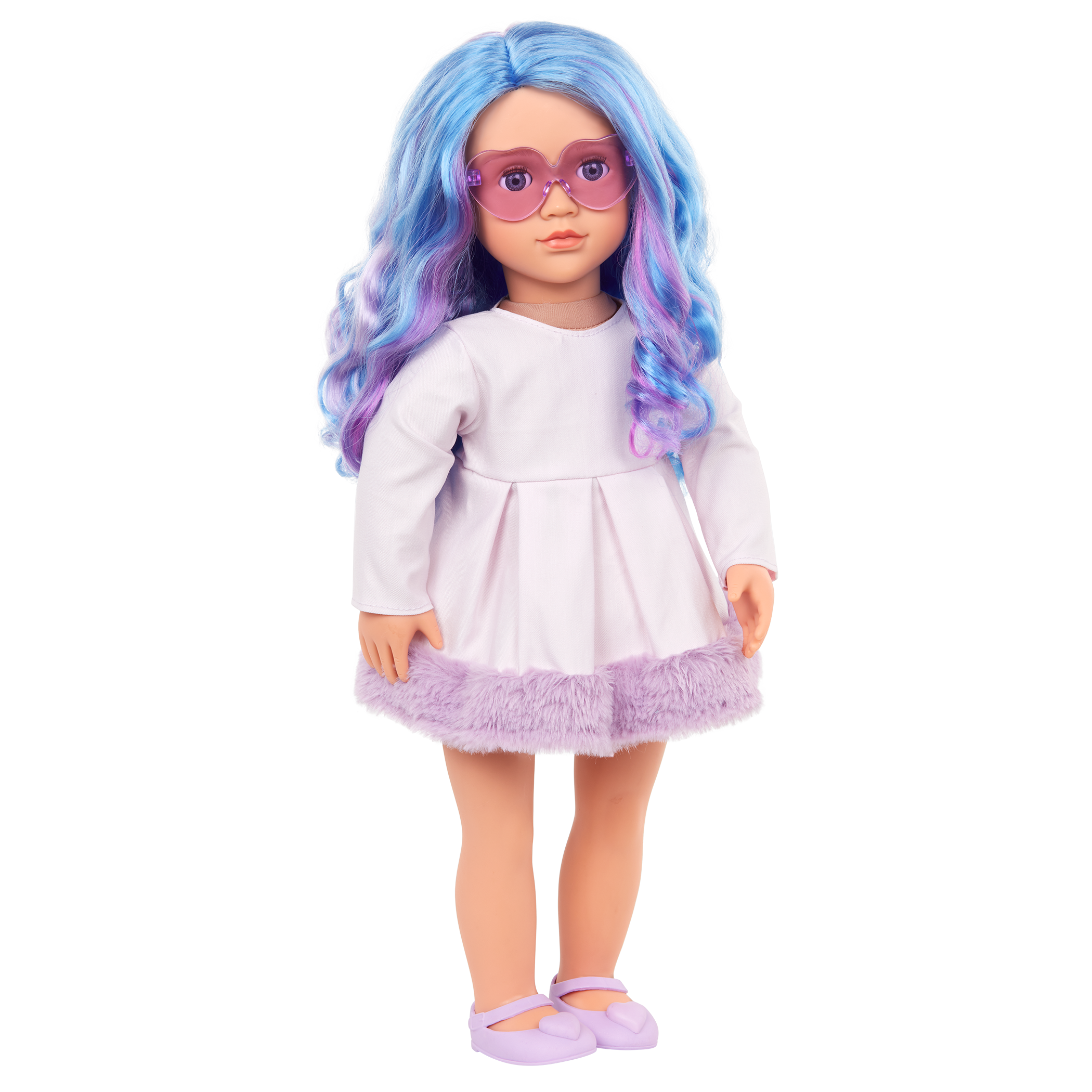 Bambola fashion da 46 cm con capelli multicolore