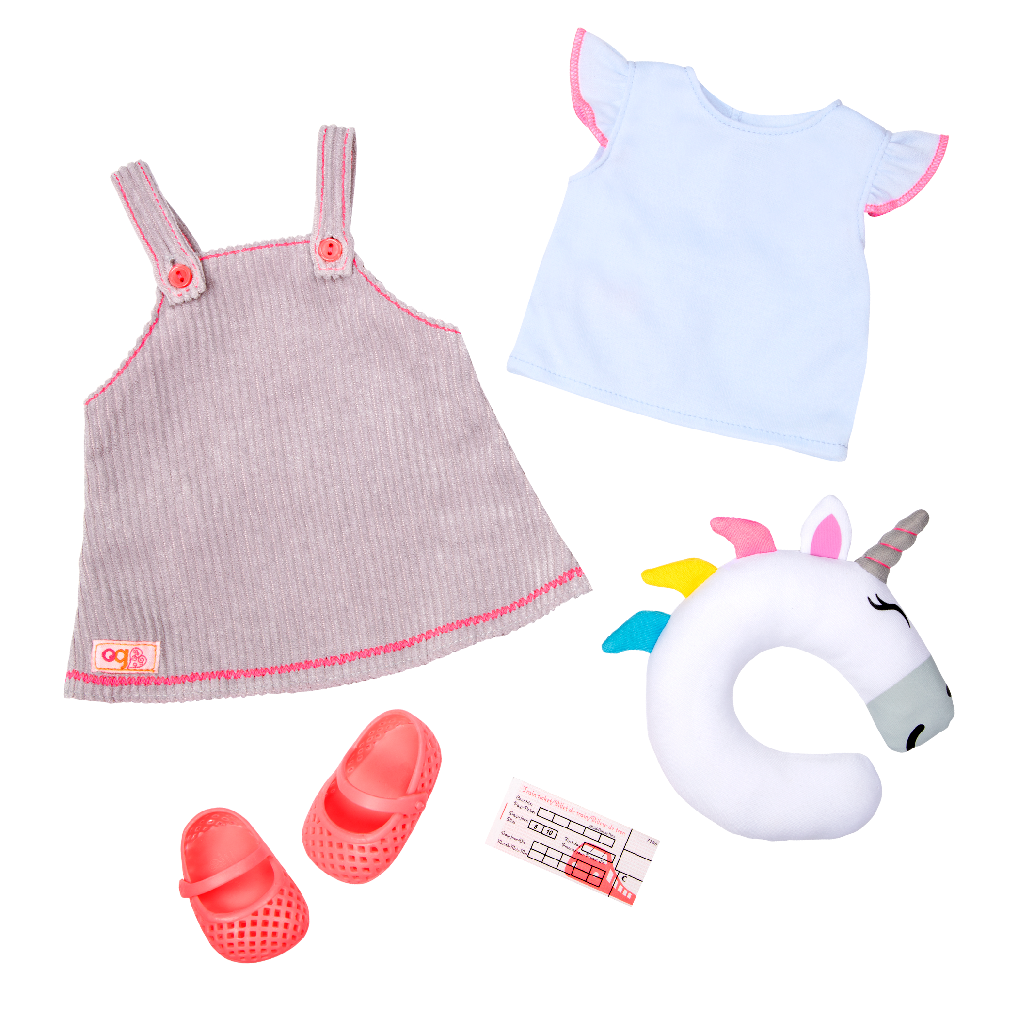 Unicorn Express - Outfit per bambola di 46 cm;Unicorn Express - Outfit per bambola di 46 cm;Unicorn Express - Outfit per bambola di 46 cm