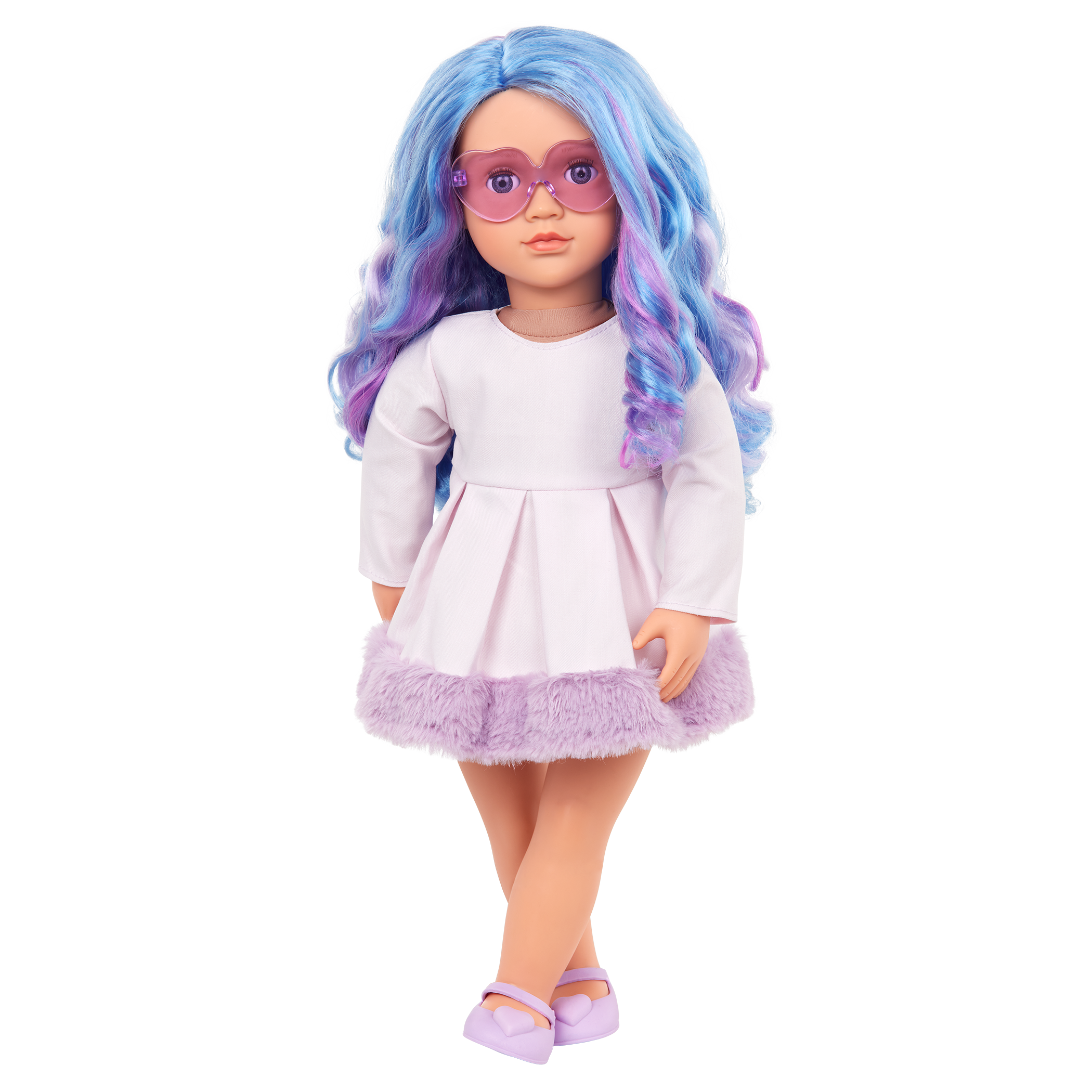 Bambola fashion da 46 cm con capelli multicolore