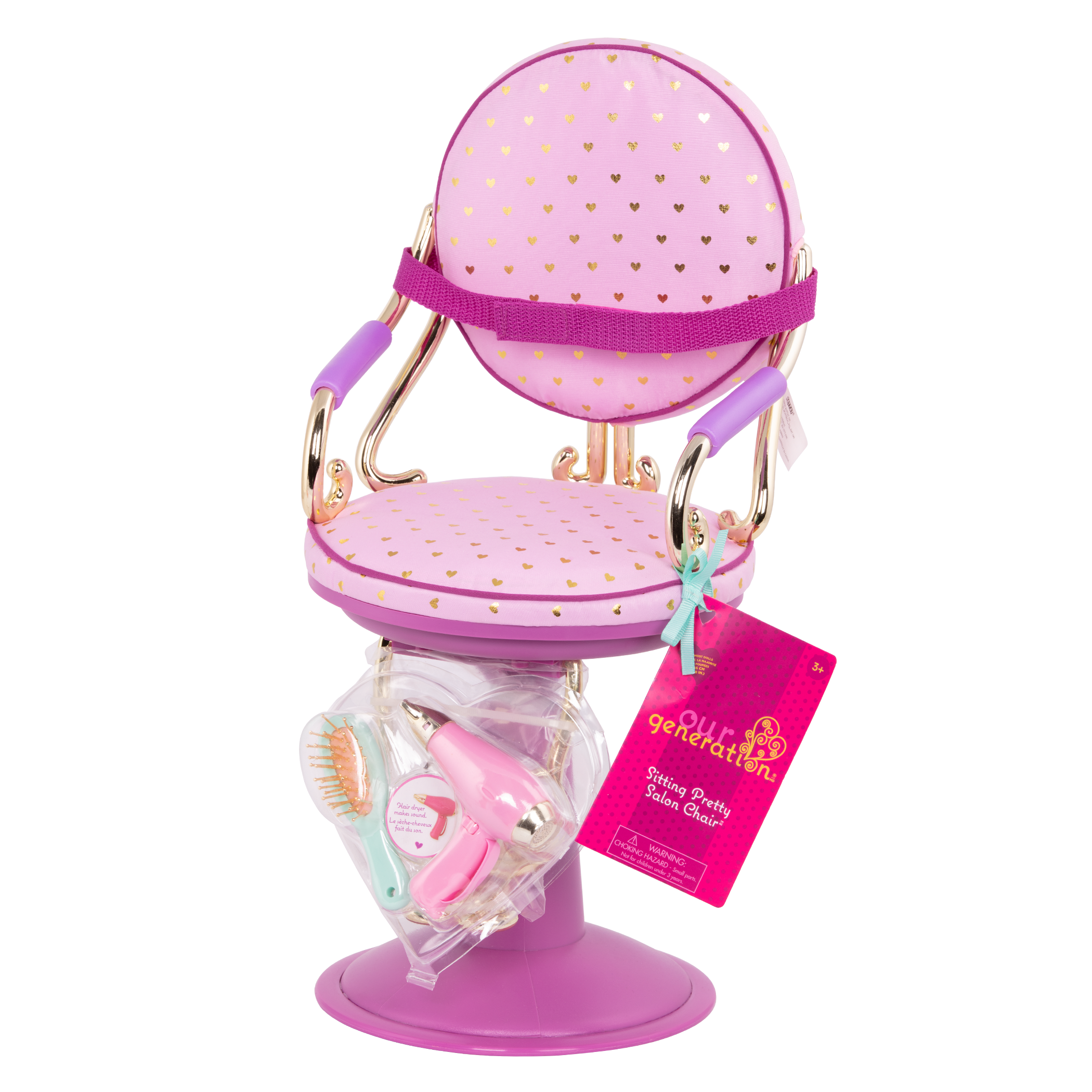 Gold and purple salon chair playset