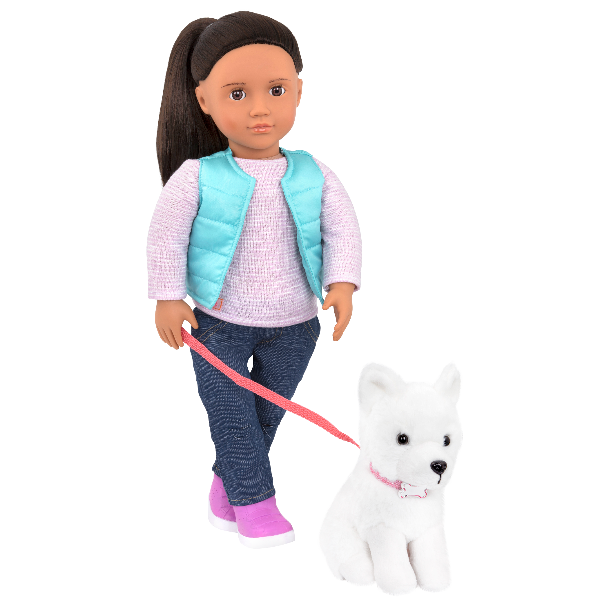 Cassie and Samoyed dog - 18-inch Bambola and pet
