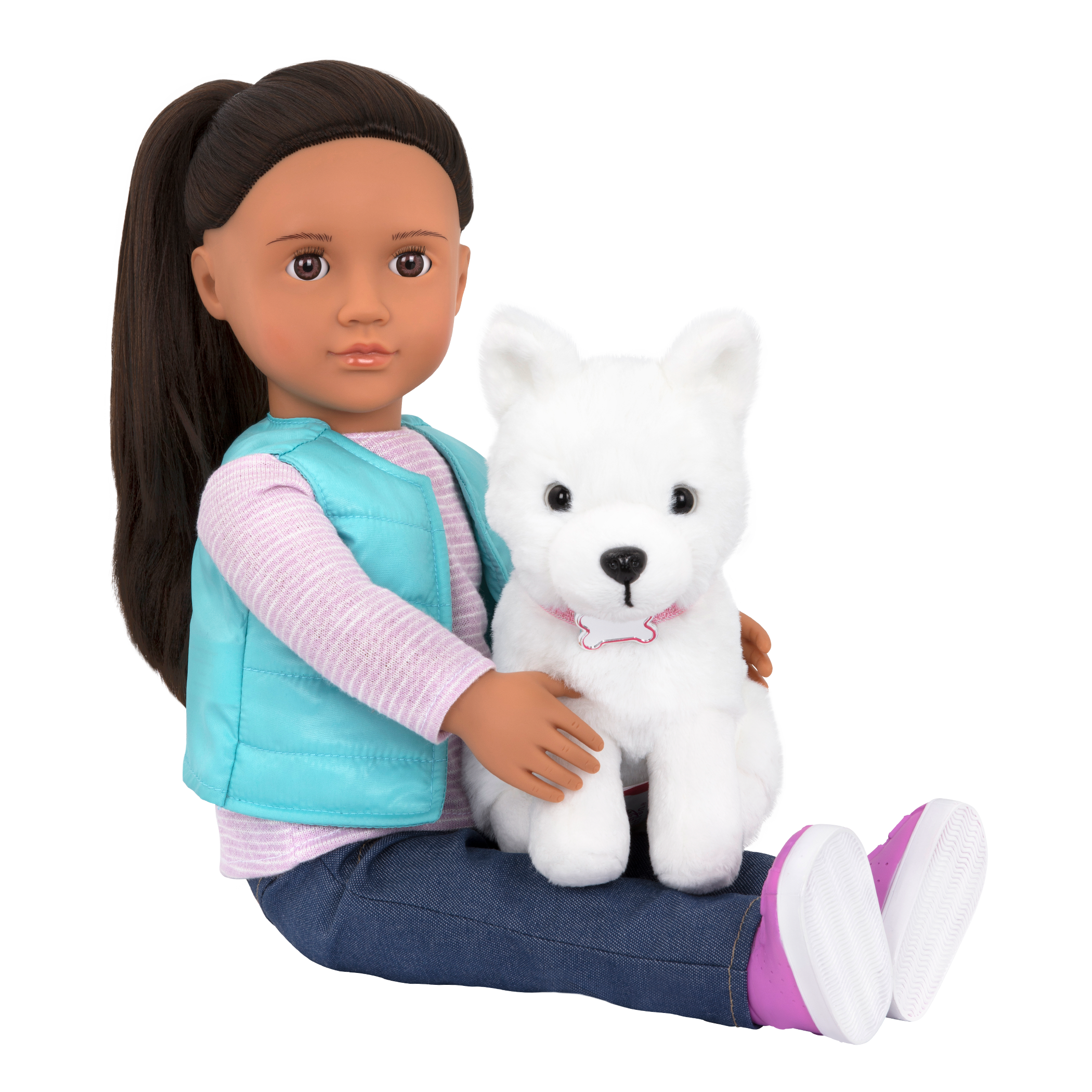 Cassie and Samoyed dog - 18-inch Bambola and pet