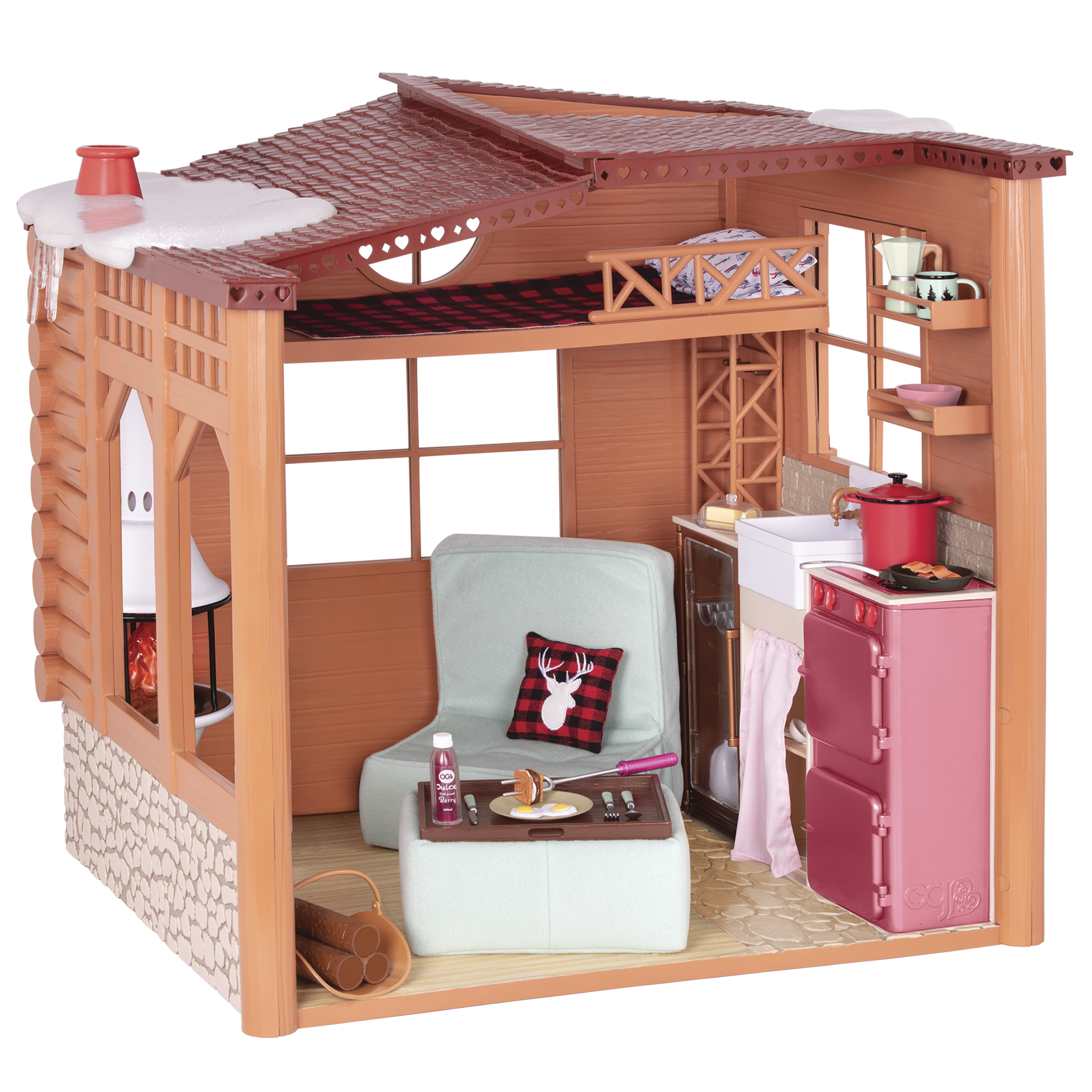 Cozy Cabin Dollhouse Playset for 18-inch Dolls 