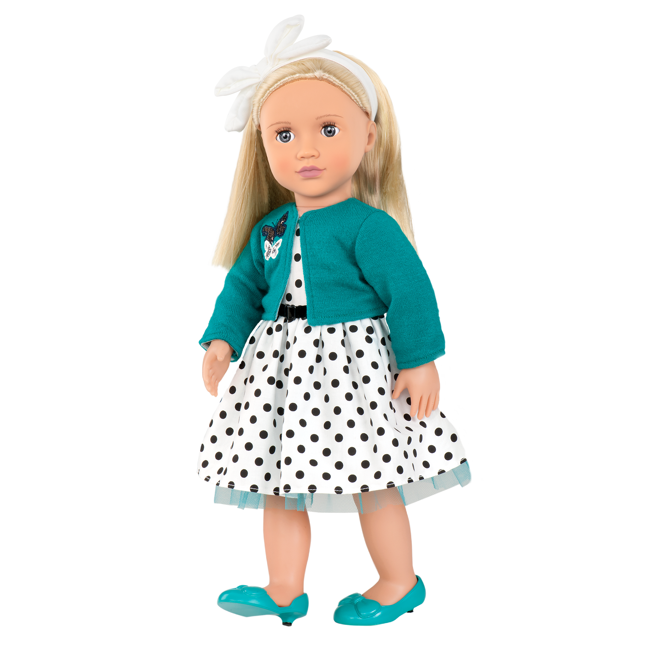 Ruby Retro 18-inch Doll with Polka Dot Dress 